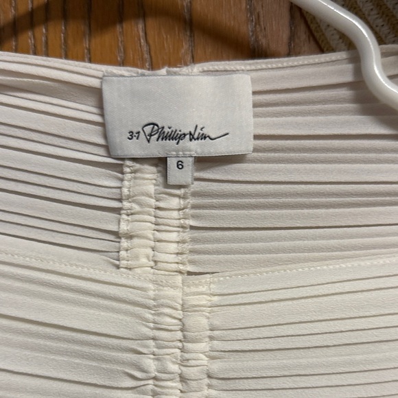 3.1 Phillip Lim silk White Blouse with Red and Black Accents - Picture 3 of 4
